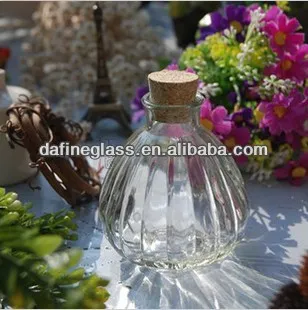 cute clear pumpkin shape glass jar with cork lid