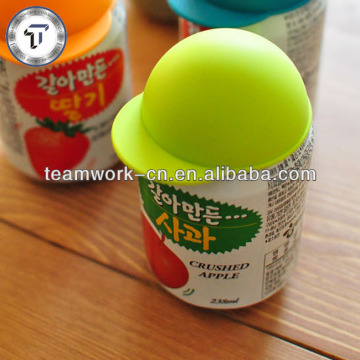 New design hat shape tin can silicone lid