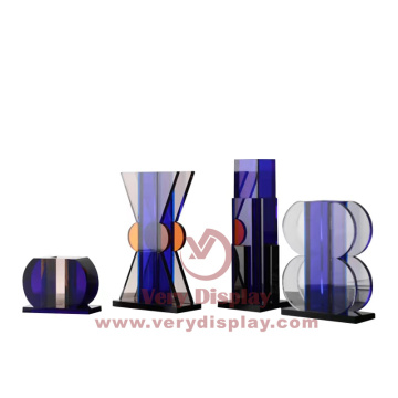 Customized design plexiglass table creative flower vase.