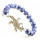 Sodalite Gemstone Bracelet with Diamante alloy lizard Piece