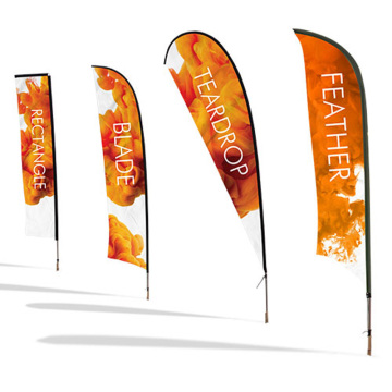 Custom Promotional Beach Feather Banner Flag Kit With Ground Spike