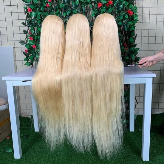 Glueless 613 Blonde Lace Front Wigs Remy Brazilian Straight Hair 13x4 Lace Front Human Hair Wigs Pre Plucked With Baby Hair