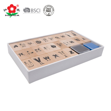 Caja de sellos de madera clásica de regalo de bricolaje de bricolaje personalizable