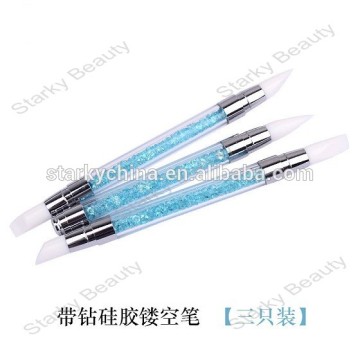 Hot Sale Beauty Dual Silicone Head Nail Carving Pencil Nail Brush
