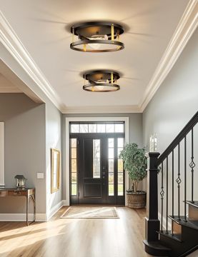 LOHAS Gold Black 2-Light Interior Round Ceiling Light Fixture