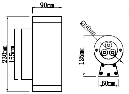 90mm 3W/6W corridor lights led wall lights outdoor wall lamps