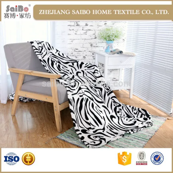 super soft print edged coral fleece fabric blanket