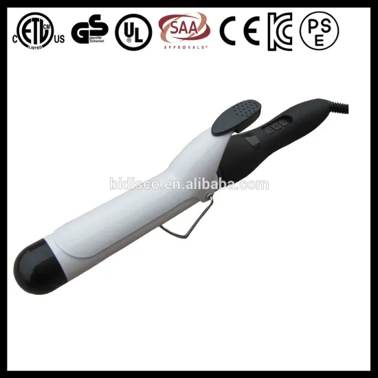 Electric hair salon equipment titanium hair curling wand with swivel cable and safety stand
