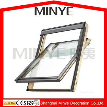 aluminum cladding wood roof window skylight with center hung opener