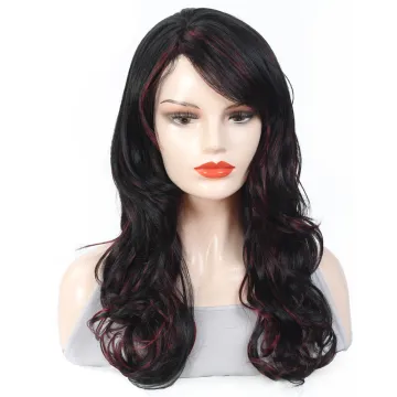X-TRESS fast shipping heat synthetic wig natural wave red color 20inch machine made lace frontal wig for women