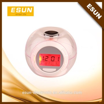 Rainbow Color Changing desk Alarm Clock with weather station and calendar /Comfort Sounds desk clock/Christmas gift