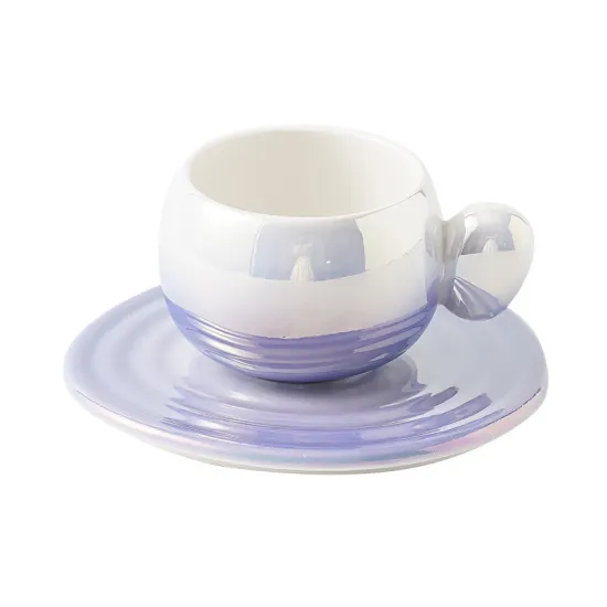 Unique High-End Ceramic Coffee Set: A Gradient Color Gift with Advanced Sense and Creative Personality