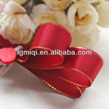 polyester metallic edge ribbon satin