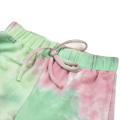 Acquista nuova moda anti-rughe o-collo due pezzi set abiti tie dye donna lunga camicetta pantaloni abbigliamento