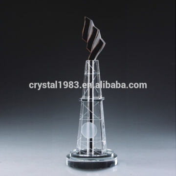 2015 New Design Crafts With Horseshoe K9 Crystal Trophy Souvenir Custom Crystal Trophy