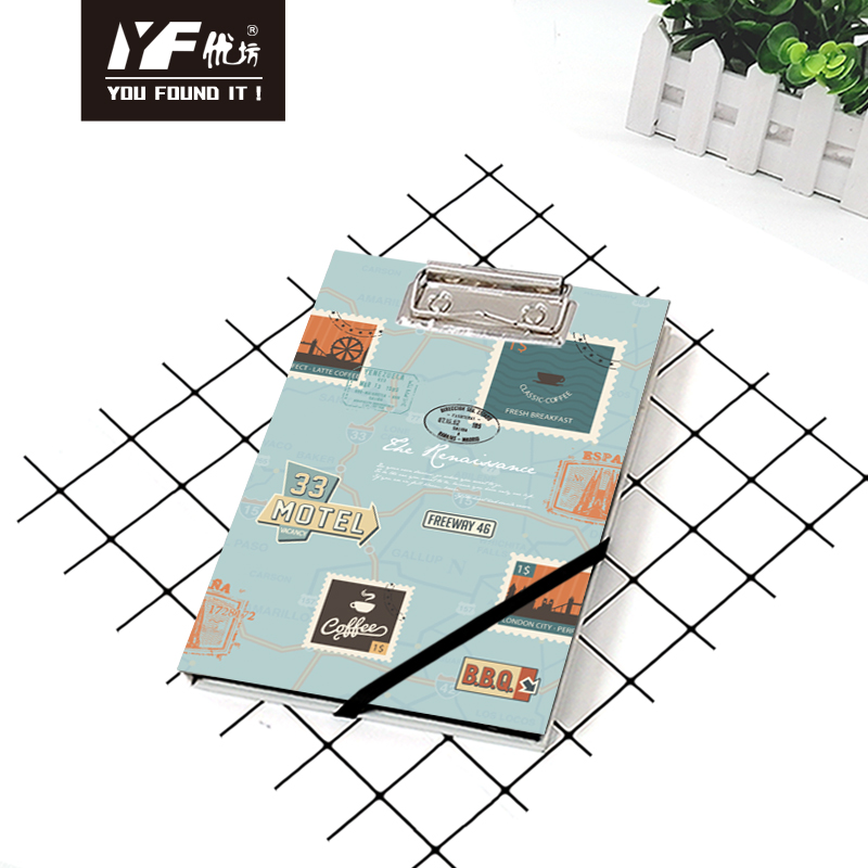 Stile di traffico retrò personalizzato Cute Applipping Cispleboard rilegatura a foglie sciolte diario con copertina rigida