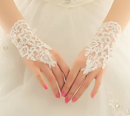 Lace Long Fingerless Wedding Accessory Bridal Party Wedding Gloves (Dream-100088)