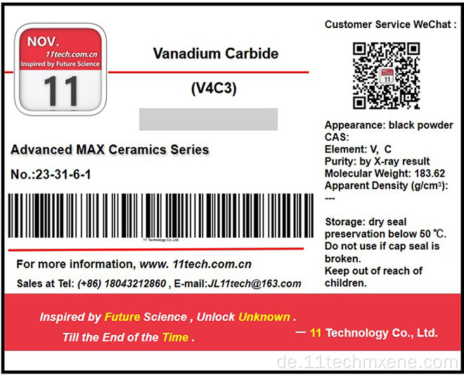 Superfine Carbid Maximporte von V4C3 -Mehrschichtpulver