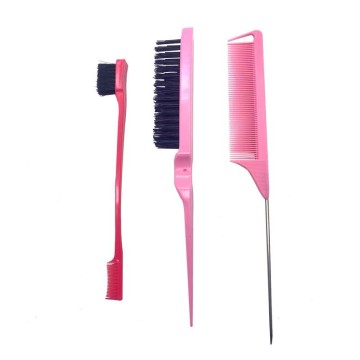 Durable Hollow Hair Styling Comb Set for Teasing, Parting, and Edge Control