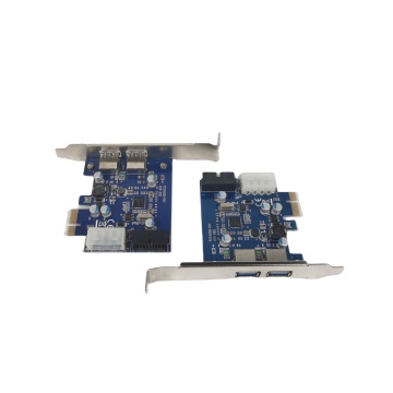 Silver PCIe 1 to 2 Ports USB 3.0 Riser Card