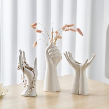 Creative Hydroponic Flower Arrangement with Ceramic Vase Ornaments for Living Room Decor
