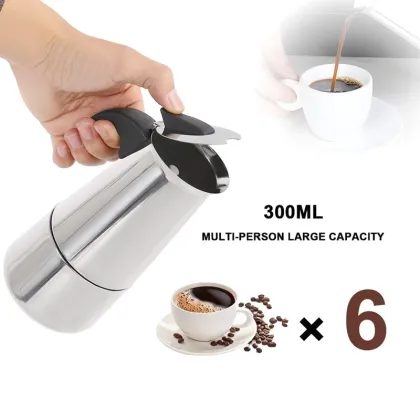 Bialetti 6 Cup Stainless Steel Moka Pot Espresso Coffee Maker