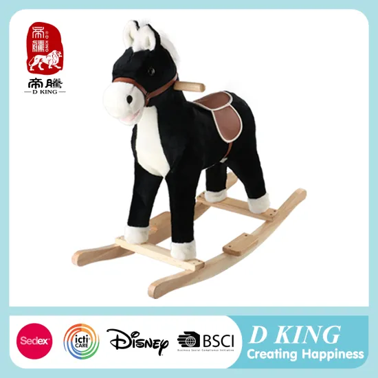 Handmade plush rocking horse for toddlers ride on toys wholesale