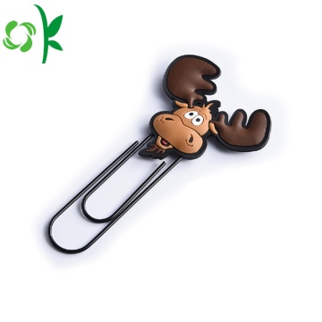 Kualitas Tinggi Kartun Silicone Clip Bookmark untuk Promosi