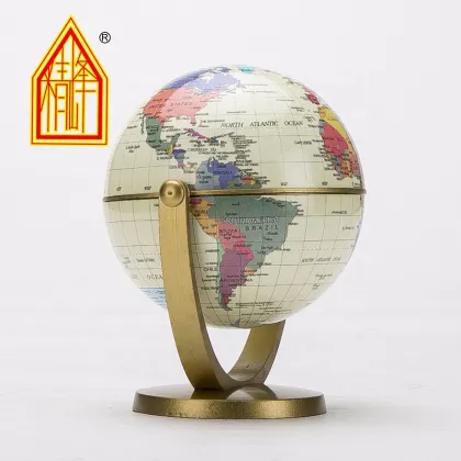 HD PVC Teaching Globe: A Rotating Swivel World Map Atlas for Kids, Educational Ornament and Toy (10.6cm)