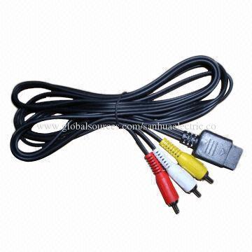 PS2 3RCA kabel, disepuh nikel