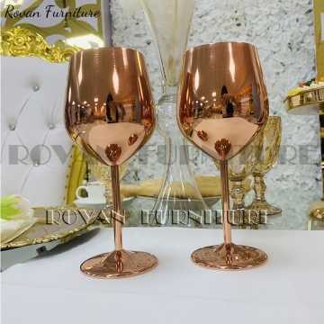 High-Quality Gold Stainless Steel Wedding Wine and Champagne Glasses for Events