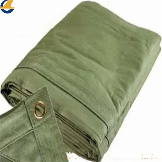 Green cotton canvas tarps 18oz