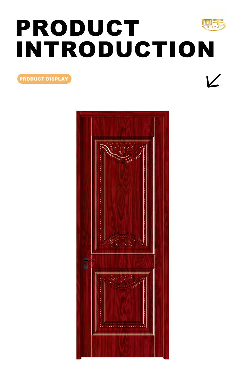 Red Walnut Carved Interior Timber Door X