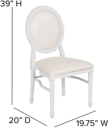 Elegant White Modern Louis Chair for Wedding