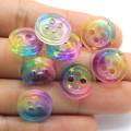 Round Star Glitter Resin Buttons Sewing DIY Scrapbooking Decals for Kids Crafts Accessories 100pcs