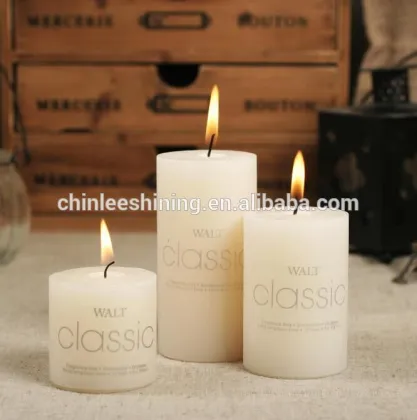 Brighting white house hold candle, paraffin wax candles