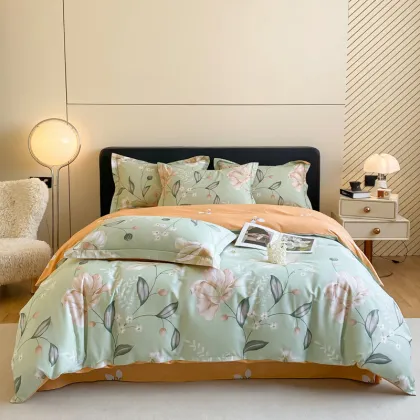 Printed Cotton Bed Sheet Set Flat Sheet Home Linen