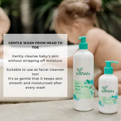 Organic Baby Skin Care Set: Private Label Bathing Products Includes Face Wash and Moisturizing Body Wash