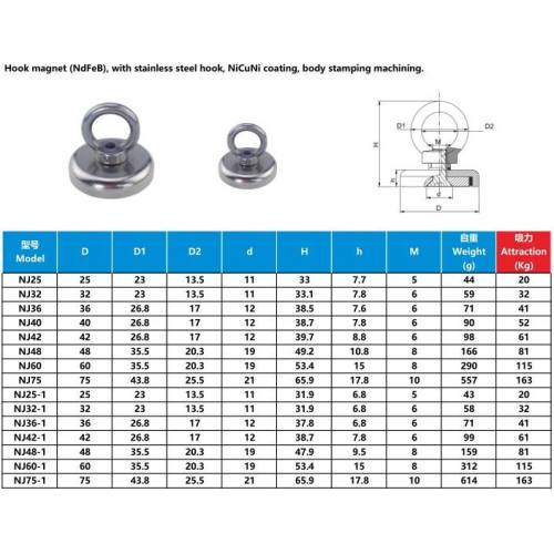 SMCO -Magnetpreis mit Counterunk Hole und Eyebolt