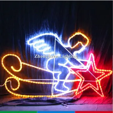 Riding Star Angel led christmas star rope light motif