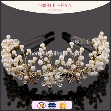 Hot sale korean style pearls/rhinestone girls bridal hair accessories