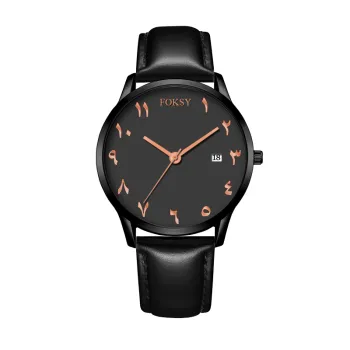 Arabic Makers Stainless Steel Case Popular Leather Watches