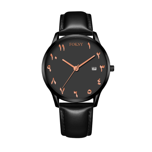 Arabic Makers Stainless Steel Case Popular Leather Watches