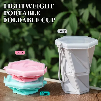 Hexagonal Collapsible Silicone Cup Travel Water Bottle