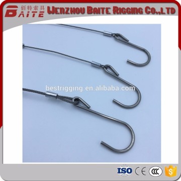 Baite ss304 S hook with wire rope u shaped and S shaped S hook , meat hook.