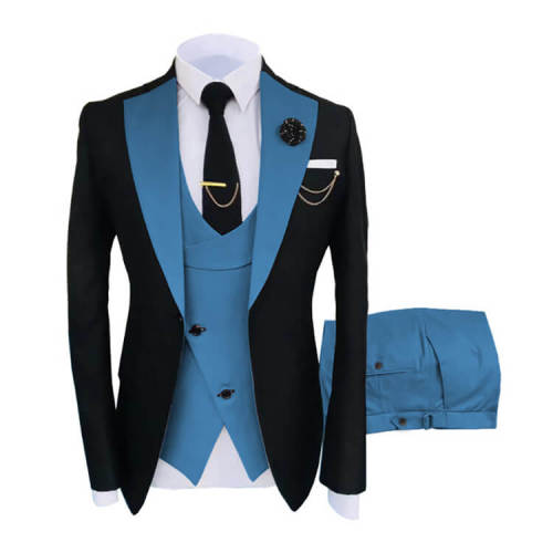 New Men's 3-Piece Fall Wedding Suit with Zipper Fly