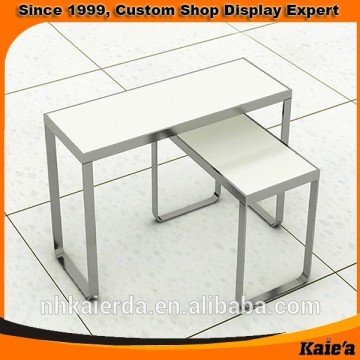 Power stainless steel clothing display table