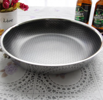 Wok de acero inoxidable con diseño de múltiples capas