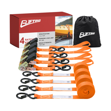 1 Inch Black Ratchet Straps Set: 25mm, 800kg Capacity - Perfect for Secure Transportation