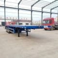 3 Axle White Flatbed Trailer